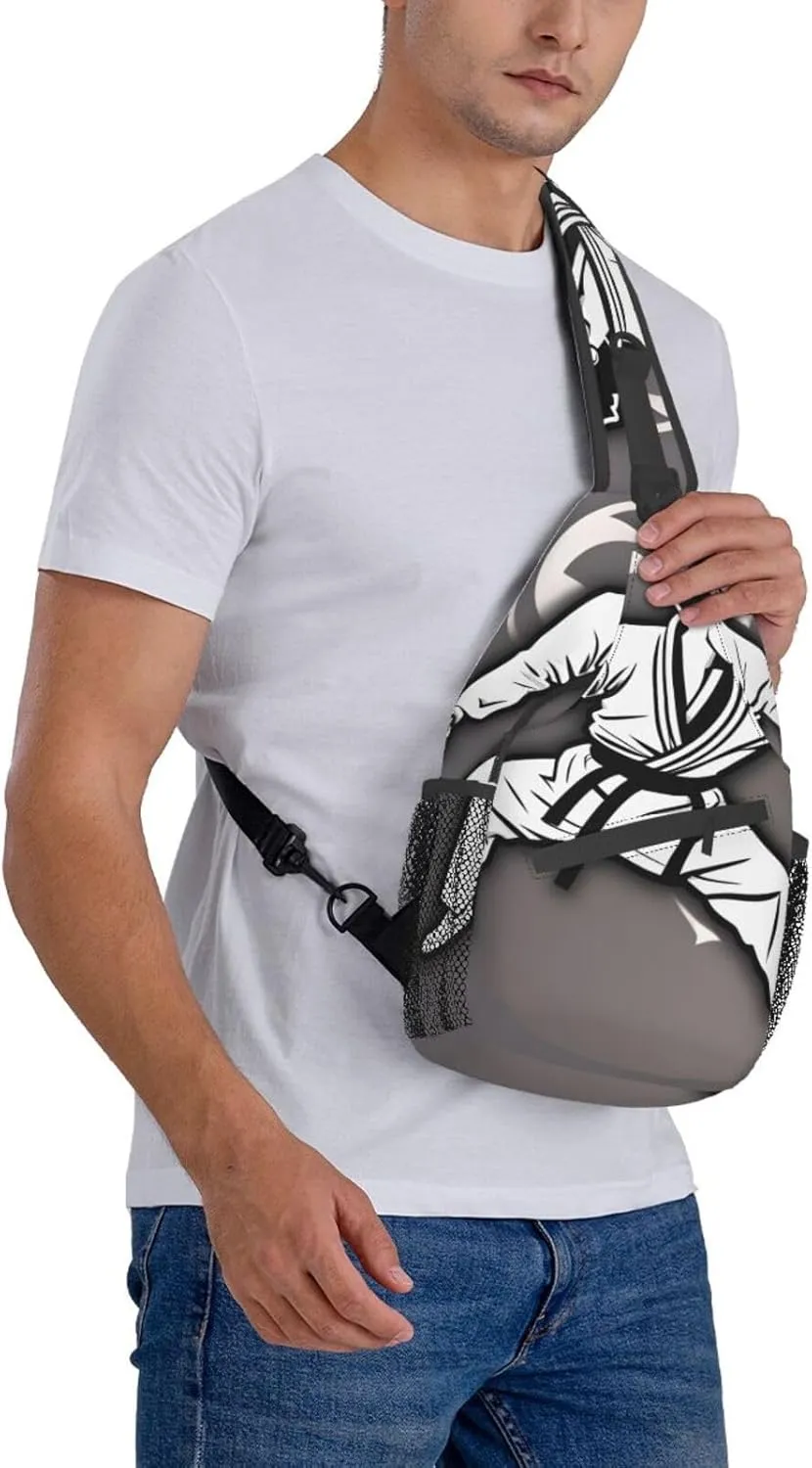 SSIMOO Karate-Highkick-Icon Versatile Travel Hiking Backpack-Perfect For Outdoor Cycling,Chest Shoulder Bag