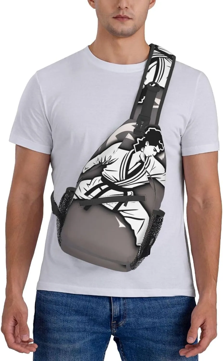 SSIMOO Karate-Highkick-Icon Versatile Travel Hiking Backpack-Perfect For Outdoor Cycling,Chest Shoulder Bag