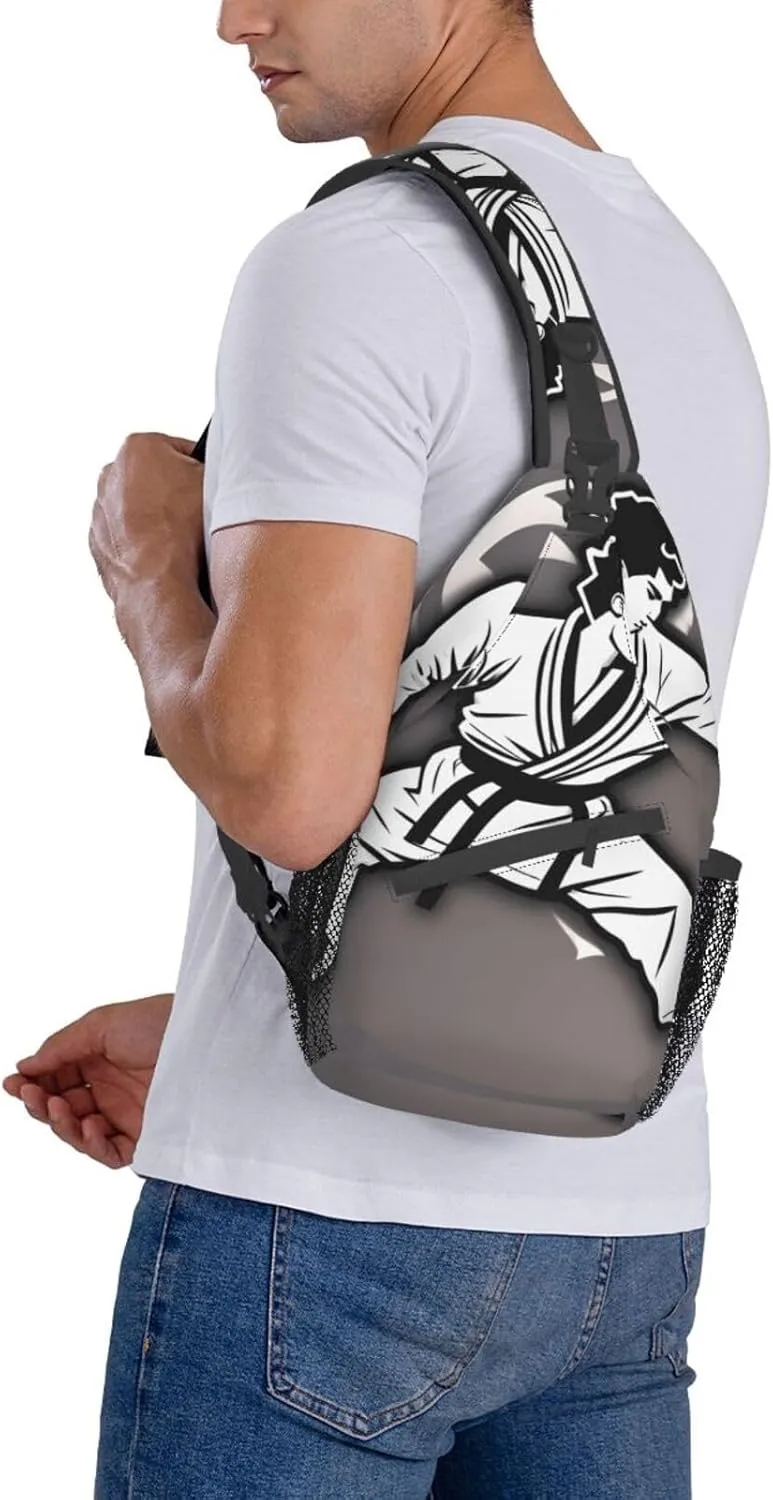 SSIMOO Karate-Highkick-Icon Versatile Travel Hiking Backpack-Perfect For Outdoor Cycling,Chest Shoulder Bag