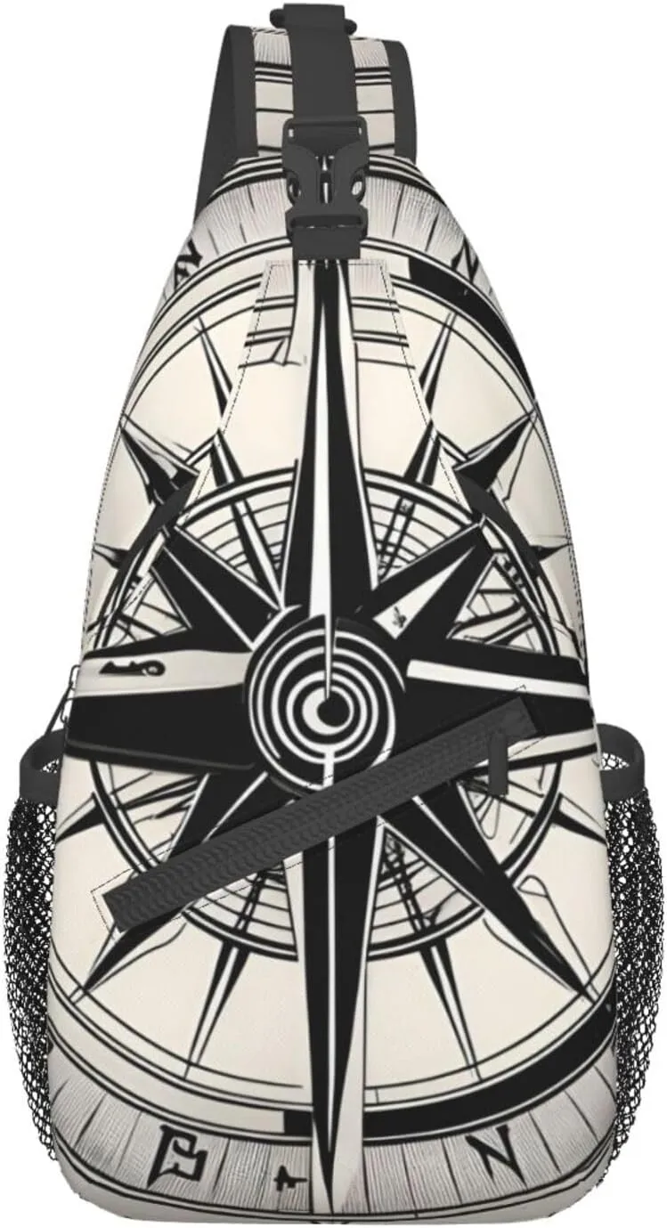 SSIMOO Law Of The Compass Navigation 1 Versatile Travel Hiking Backpack-Perfect For Outdoor Cycling,Chest Shoulder Bag