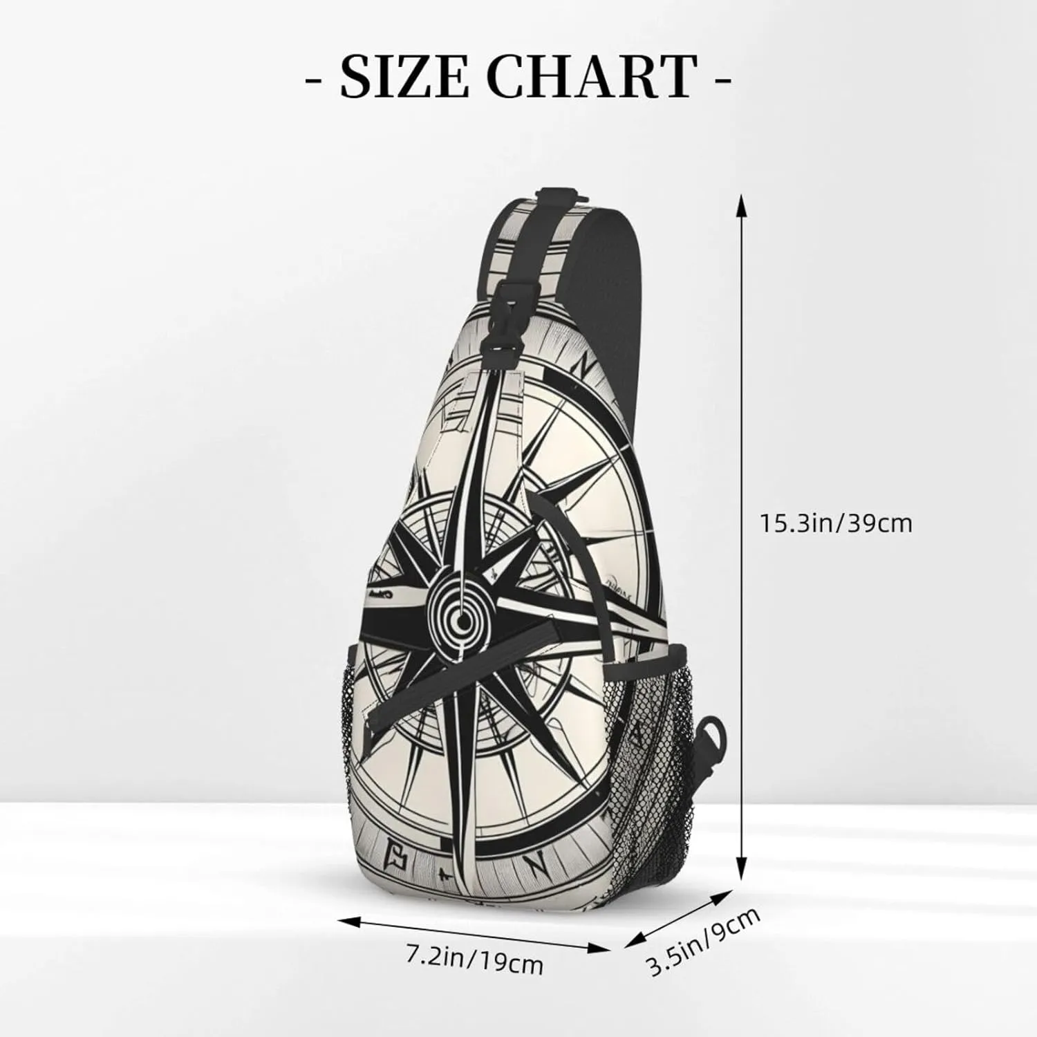 SSIMOO Law Of The Compass Navigation 1 Versatile Travel Hiking Backpack-Perfect For Outdoor Cycling,Chest Shoulder Bag