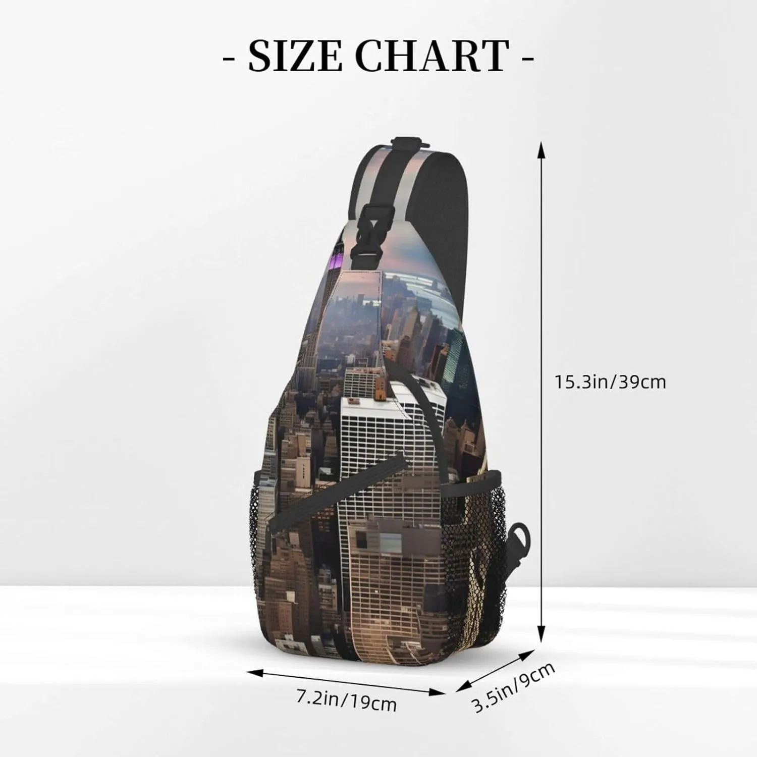 SSIMOO New York Fashion City Versatile Travel Hiking Backpack-Perfect For Outdoor Cycling,Chest Shoulder Bag