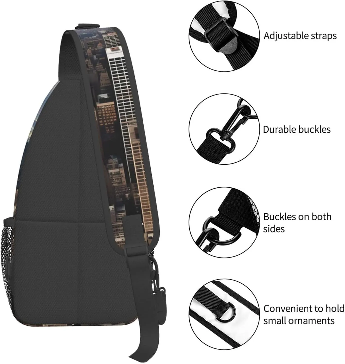 SSIMOO New York Fashion City Versatile Travel Hiking Backpack-Perfect For Outdoor Cycling,Chest Shoulder Bag
