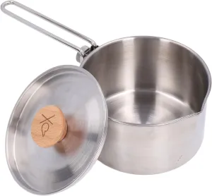 Stainless Steel Outdoor Tea Coffee Pot,1000ml Camping Pot, Ultralight Portable Hanging Pot,with Lid and Foldable Handle for Picnic Hiking, 1000ml Camping Pot,Stainless Steel Outdoor Tea CofCampi