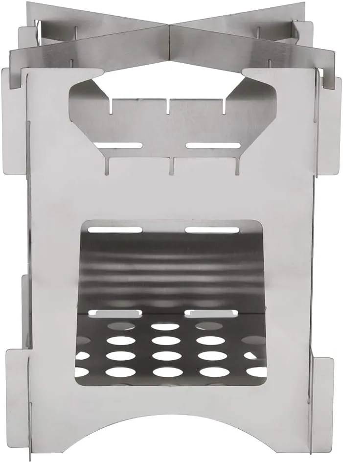 Stainless Steel Wood Burning Stove,Lightweight Foldable Camping Stove Portable Wood Burning Camping Stove for Backpacking Camping Hiking