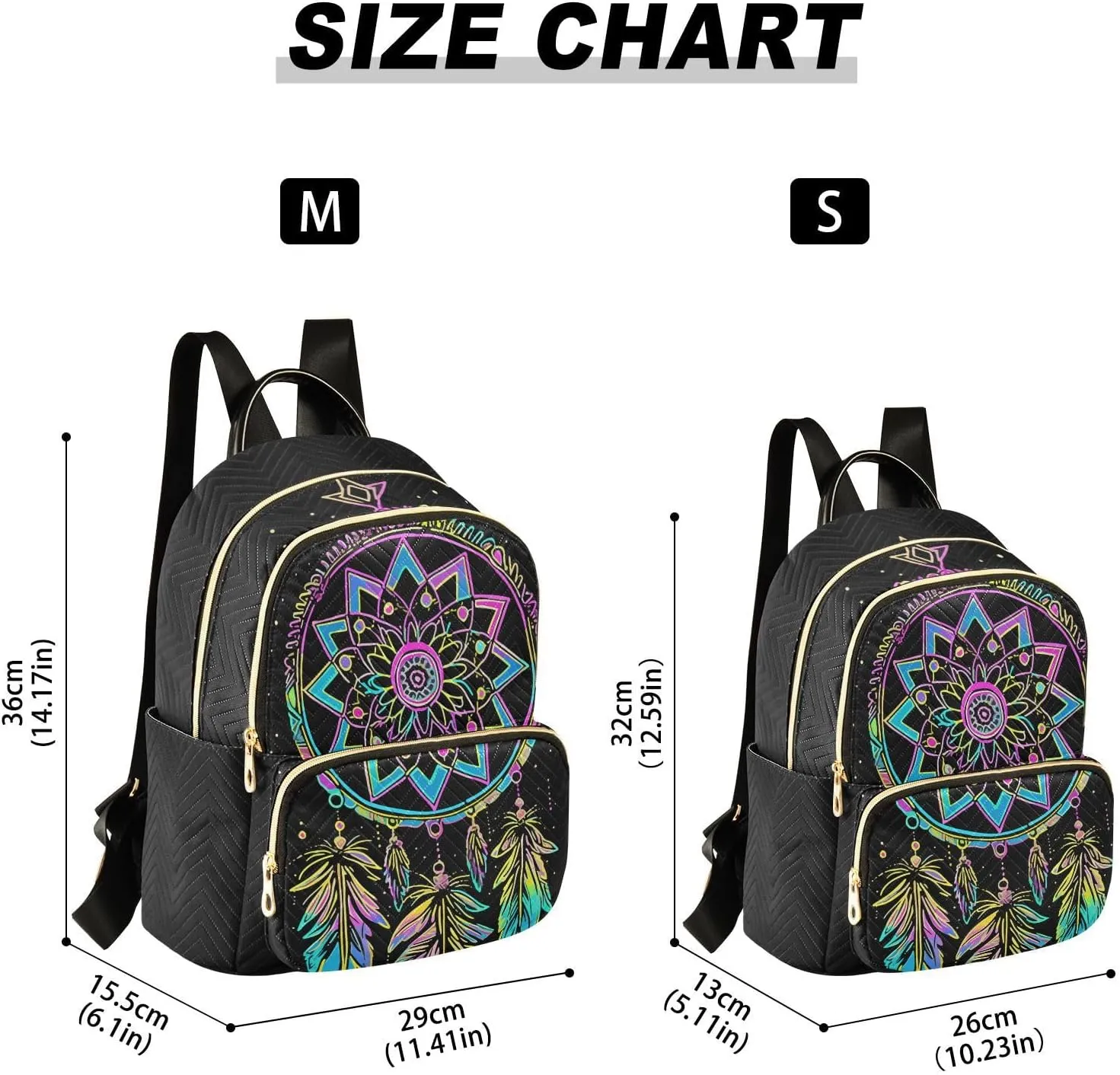 Star Dream Catcher Fashion Travel Backpack for Women Multi Pockets Lightweight Purse for Women-S