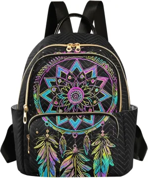 Star Dream Catcher Fashion Travel Backpack for Women Multi Pockets Lightweight Purse for Women-S