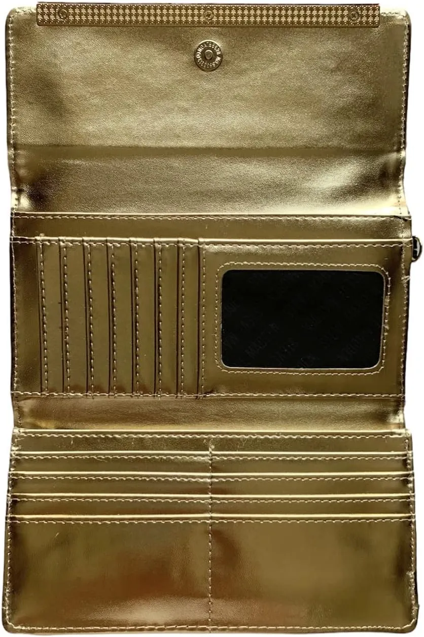 Steve Madden Women's Logobar Trifold Wristlet Wallet Handbag