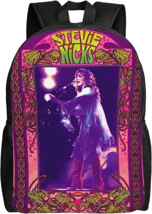 Stevie Music Nicks Unisex Backpack Single-Sided Printed Backpack Light Casual Laptop Backpack Travel Backpack Suitable For Office Travel Commuting
