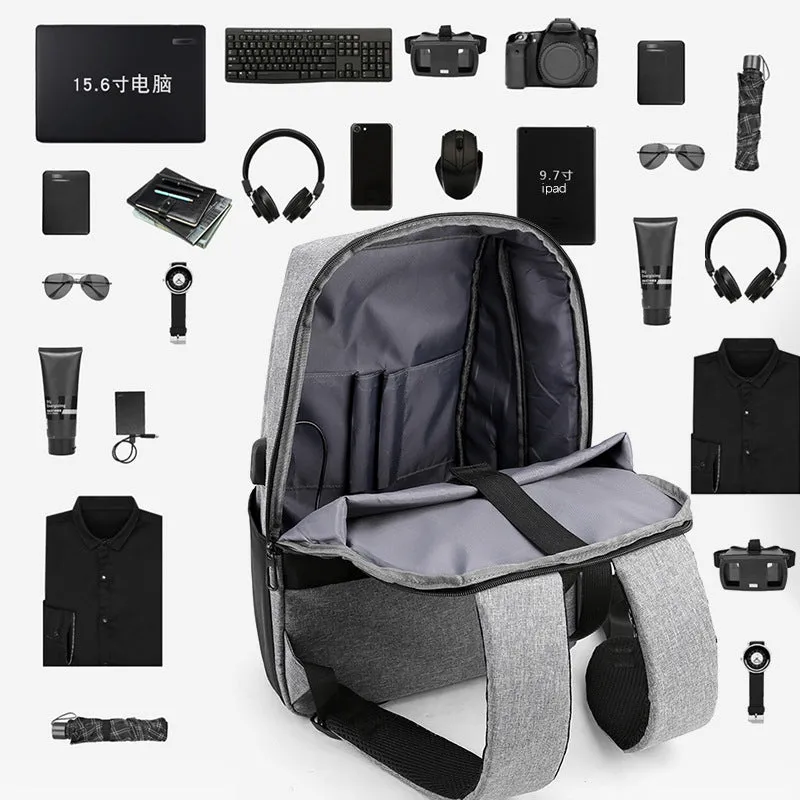 STOREXQ Men's Backpack Fashion Business Large Capacity Multifunctional Computer Bag Men's Commuter Business Backpack