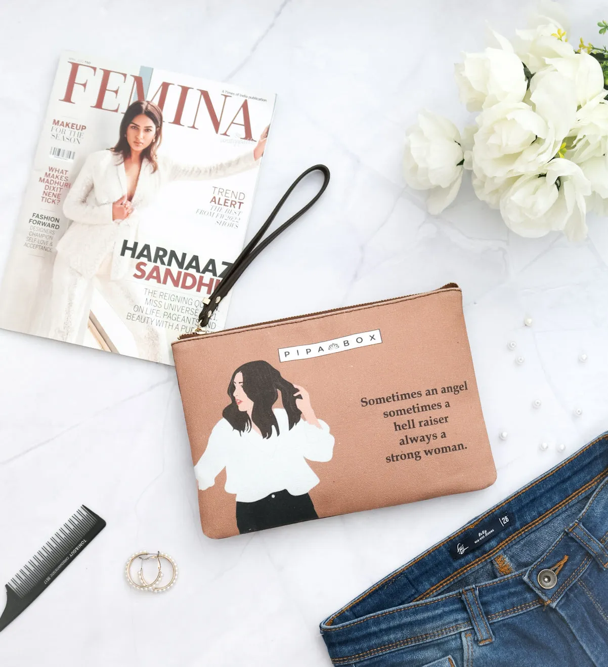 Strong Women - Printed Multi Purpose Canvas Pouch