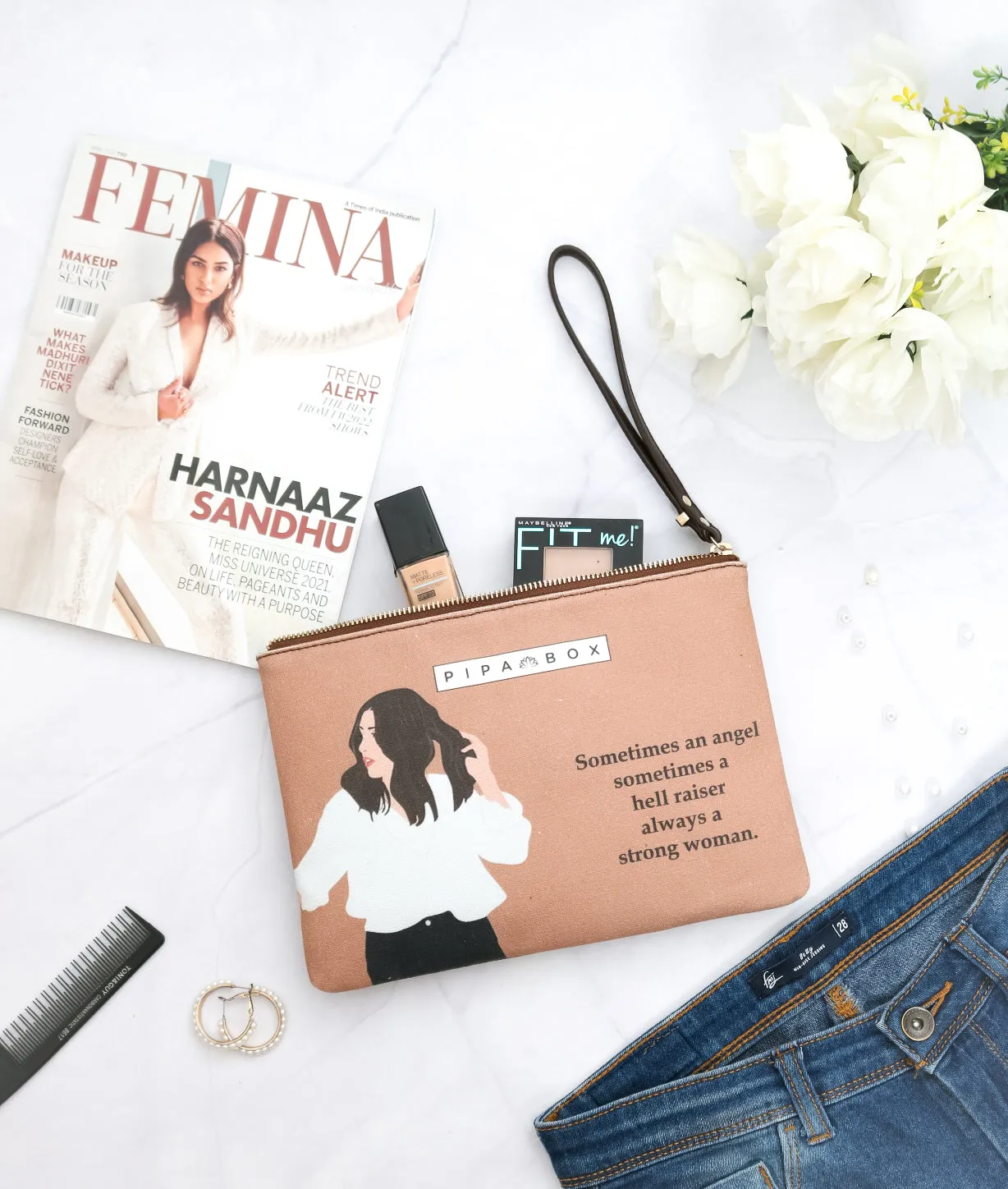 Strong Women - Printed Multi Purpose Canvas Pouch