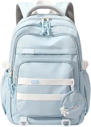 Student School Backpack Travel Backpack Laptop Bag Large Capacity Casual Daypacks Stylish Backpack Aesthetic Bag, Blue, as the pic show