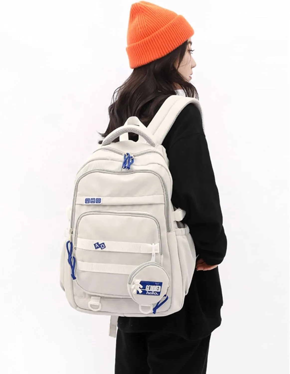 Student School Backpack Travel Backpack Laptop Bag Large Capacity Casual Daypacks Stylish Backpack Aesthetic Bag, Blue, as the pic show