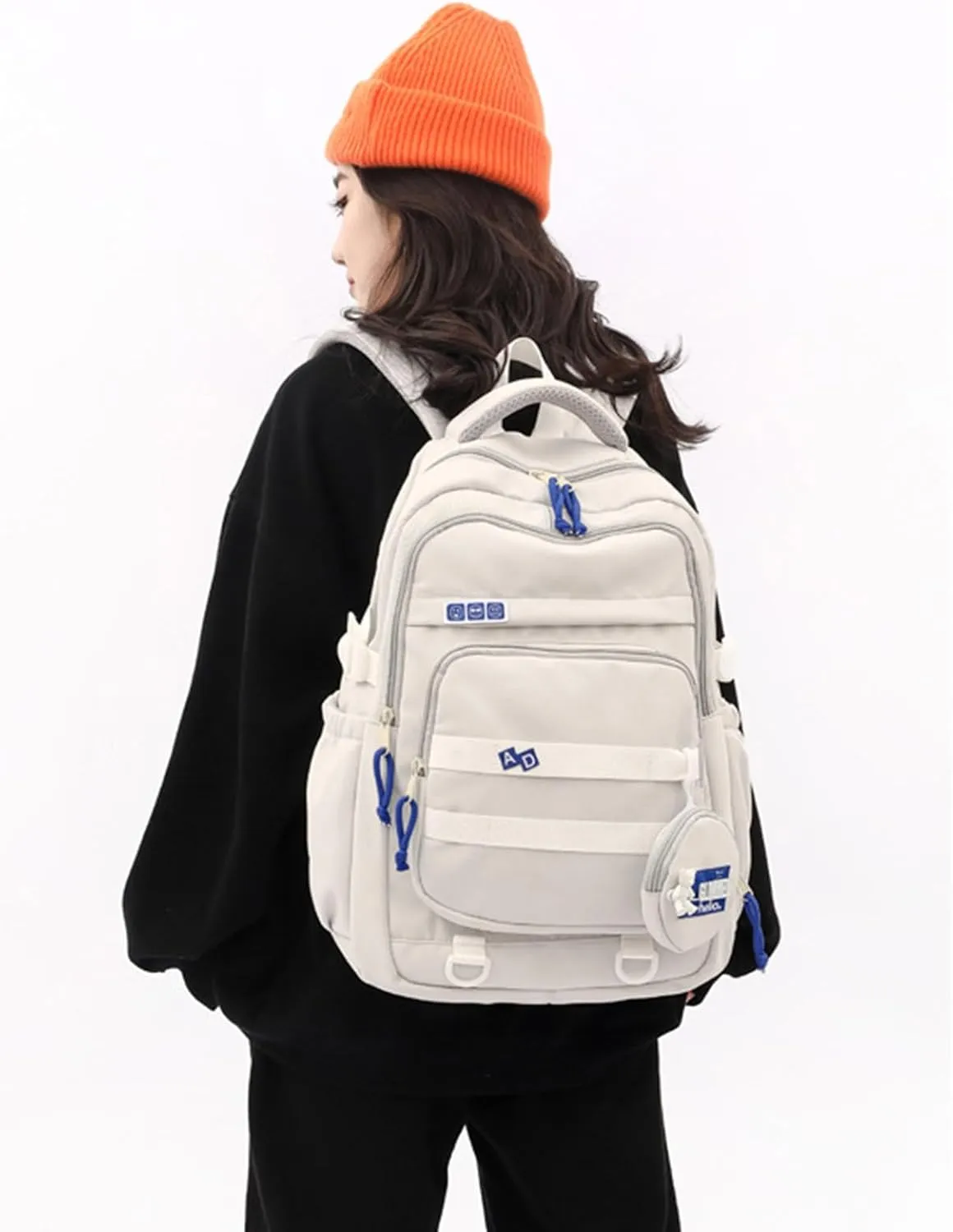Student School Backpack Travel Backpack Laptop Bag Large Capacity Casual Daypacks Stylish Backpack Aesthetic Bag, Gray, as the pic show
