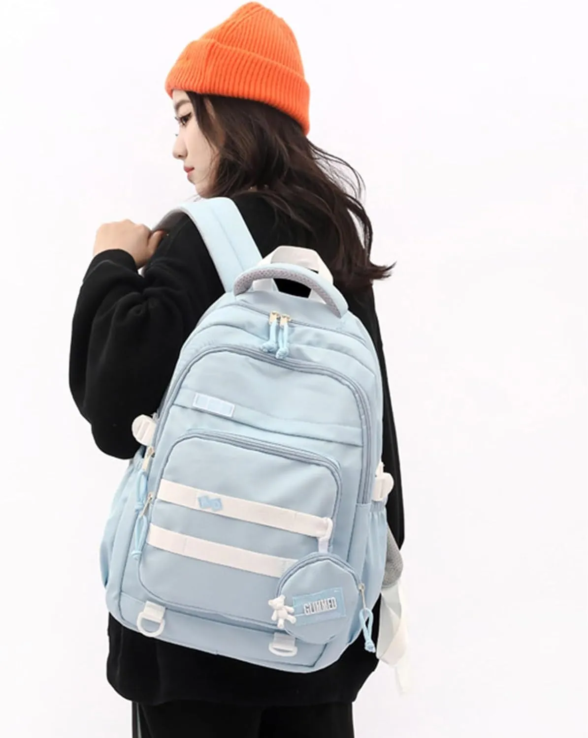 Student School Backpack Travel Backpack Laptop Bag Large Capacity Casual Daypacks Stylish Backpack Aesthetic Bag, Gray, as the pic show