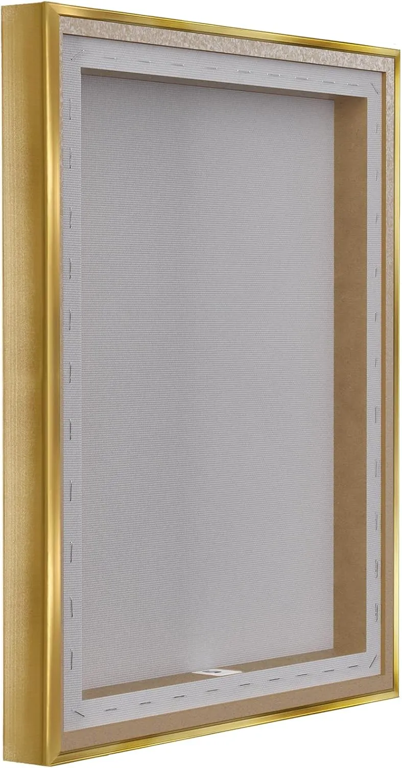 Stupell Industries Mon Cheri on Checkered Gold Floater Framed Canvas Wall Art Design by House of Lulu, 17 x 21