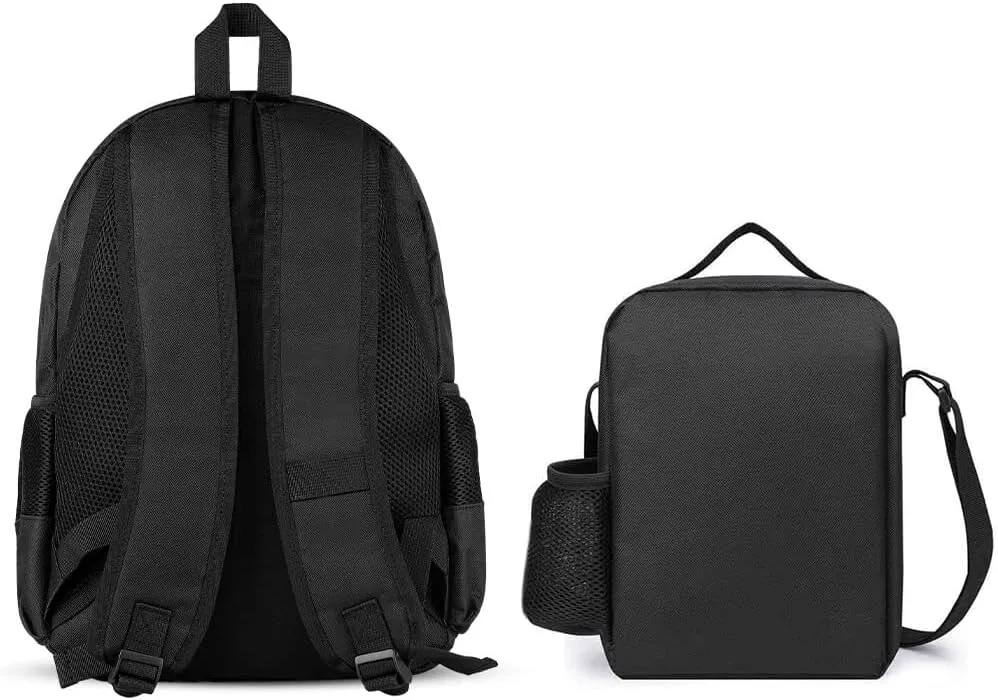 Stylish 3-in-1 Backpack Set, Christmas Bell Art Print Backpack, Lunch Bag & Pencil Case - Durable Polyester,Lightweight,Comfortable Straps