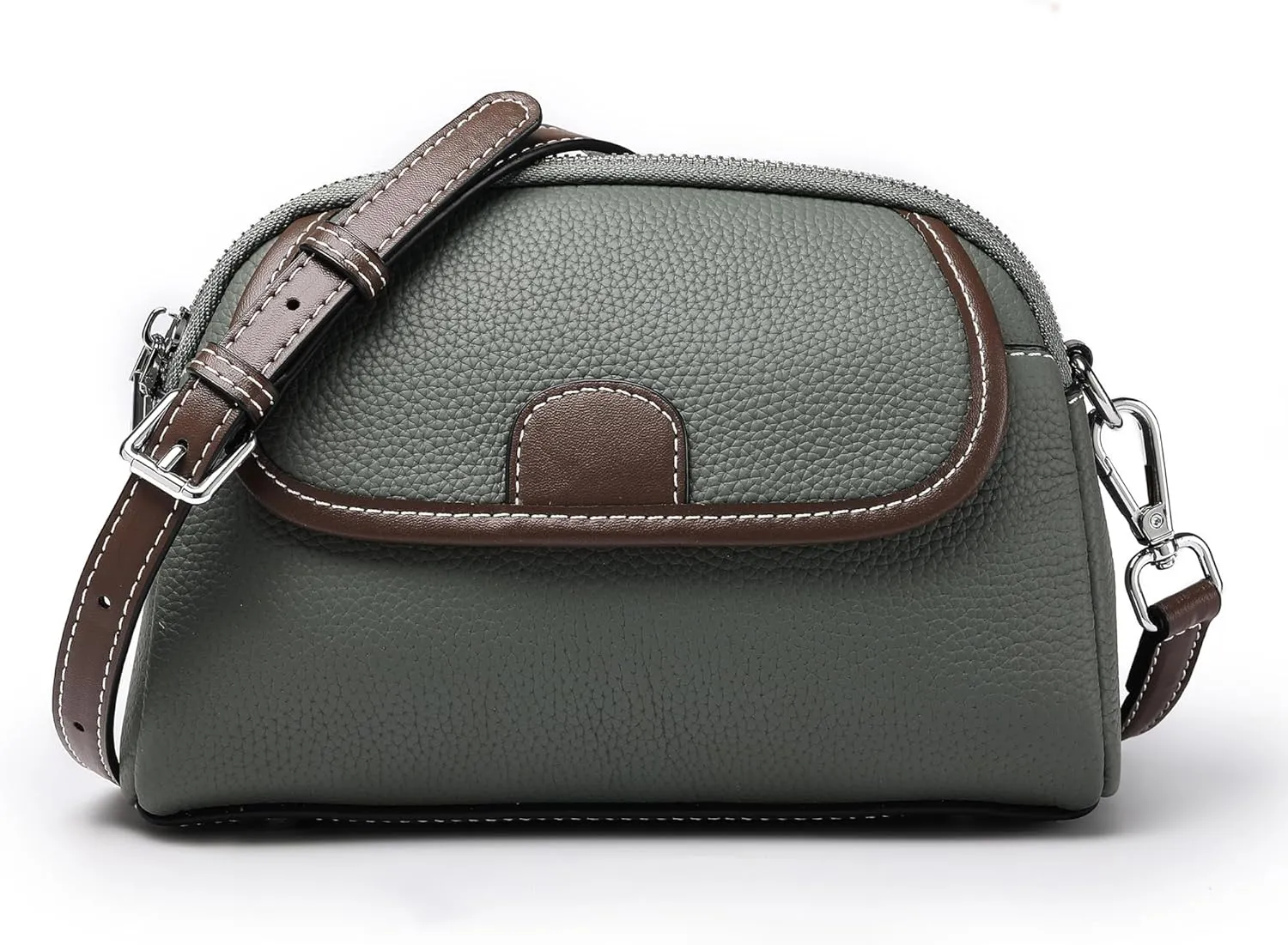 Stylish Ladies Square Crossbody Bag Large Capacity Leather Wallet with Adjustable Shoulder Strap