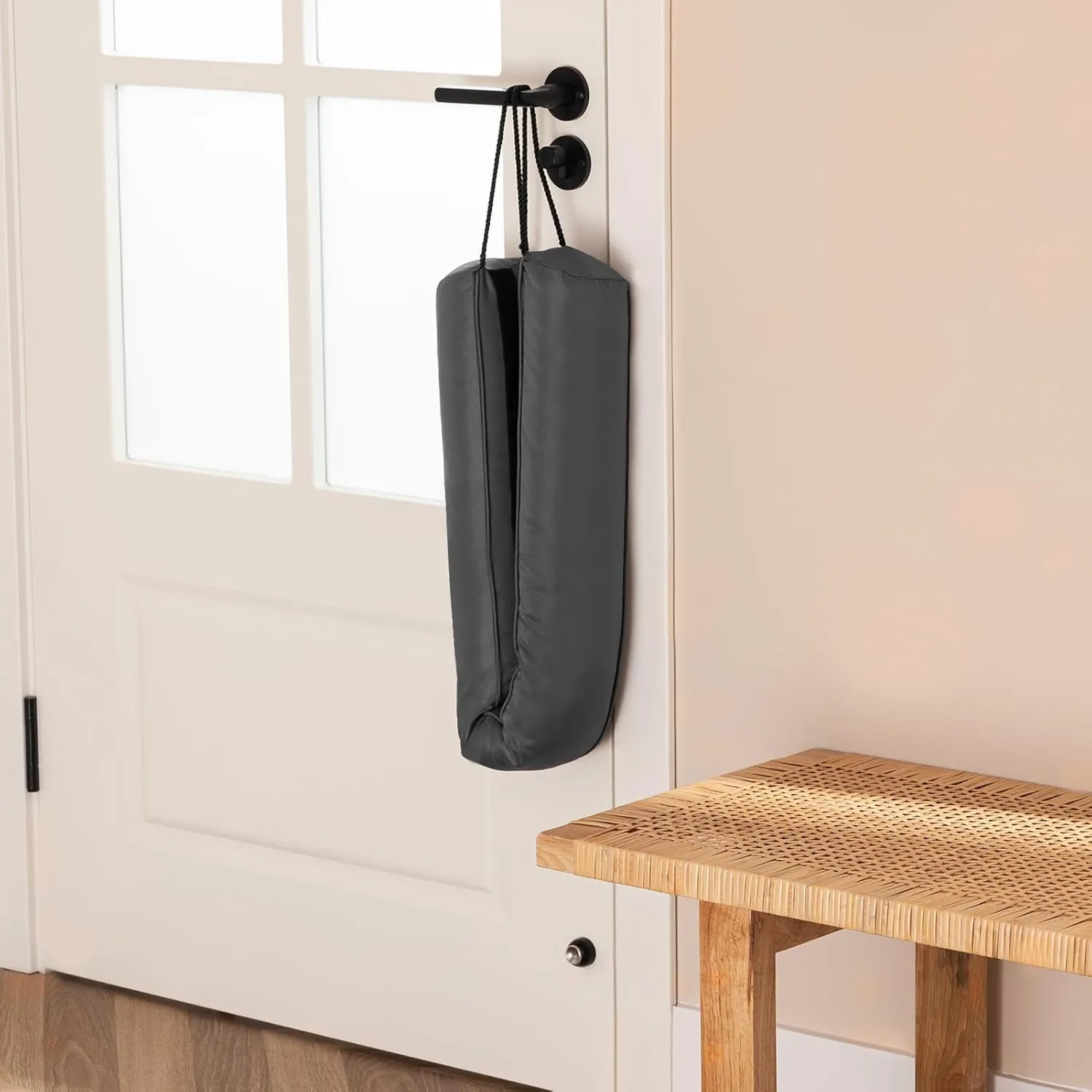 Sunolga 48 Inches Waterproof Under Door Draft Stopper Filled with Glass Beads & Cotton, Removable Machine Washable 3.5 lb Sound Proof Door Draft Blocker for Door & Window, Grey