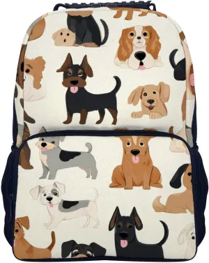 Supdreamc Affenpinscher Airedale Terrier Australian Cattle Dog Shoulder Book Bags Polyester Multipurpose Anti-Theft Carry On Bag Large Capacity Travel Hiking & Camping Rucksack