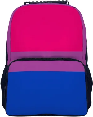 Supdreamc Bisexual Pride Flag Stripes Rucksacks Lightweight Multipurpose Anti-Theft Shoulder Bag Large Capacity Business Computer Bag With Smooth Zippers