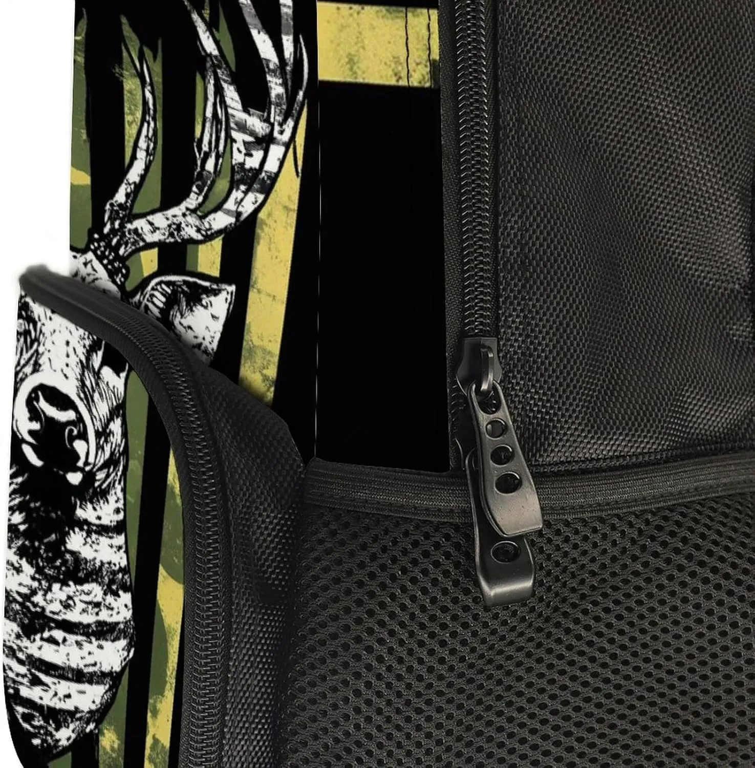 Supdreamc Daypack Backpack Anti-Theft Multipurpose Big Capacity Bookbag - Camouflage American Flag Hunting Camo Deer Black Business Computer Bag With Side Pockets