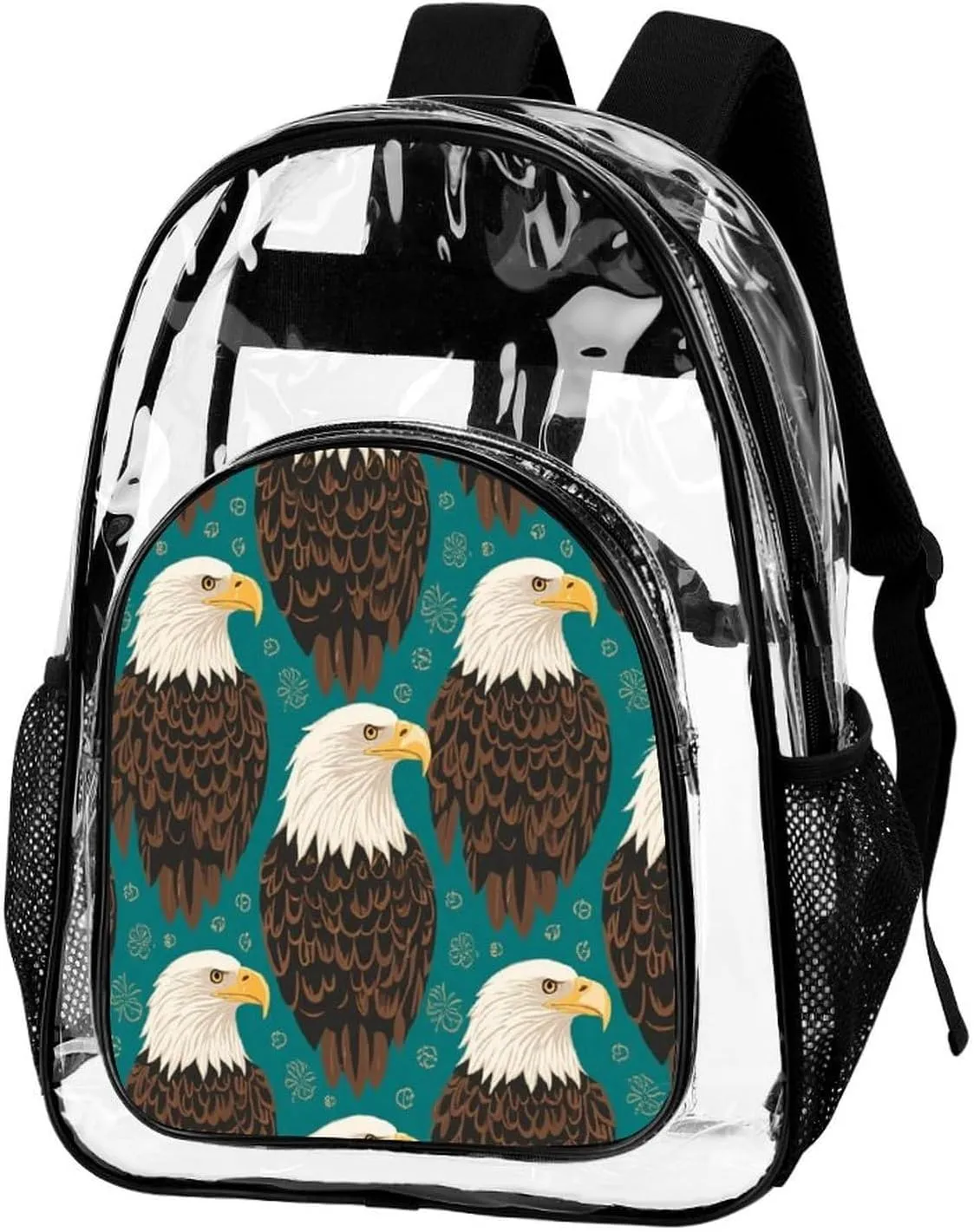 Supdreamc Men Women Lightweight Eagle Art Backpack Large Capacity Bookbag Transparent Bag for Gym Business Running