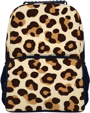 Supdreamc Men Women Polyester Cool Cheetah Leopard Print Casual Daypack Large Capacity Carry On Bag With Adjustable Shoulder Straps for Camping Work Running