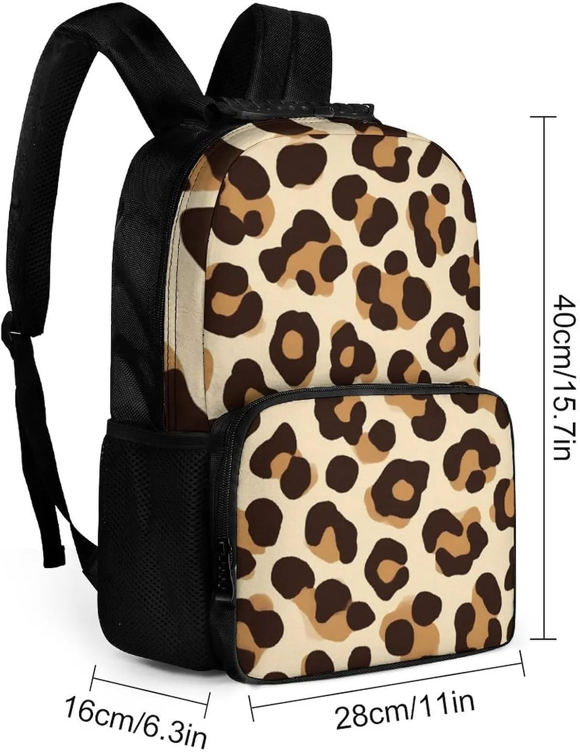 Supdreamc Men Women Polyester Cool Cheetah Leopard Print Casual Daypack Large Capacity Carry On Bag With Adjustable Shoulder Straps for Camping Work Running