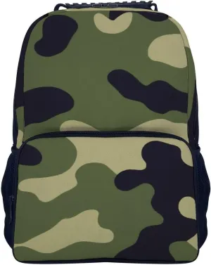Supdreamc Women Men Polyester Green Camo Army Camouflage 3D Print Casual Daypack Large Capacity Bookbag With Side Pockets for Sports Picnic Walking Cycling