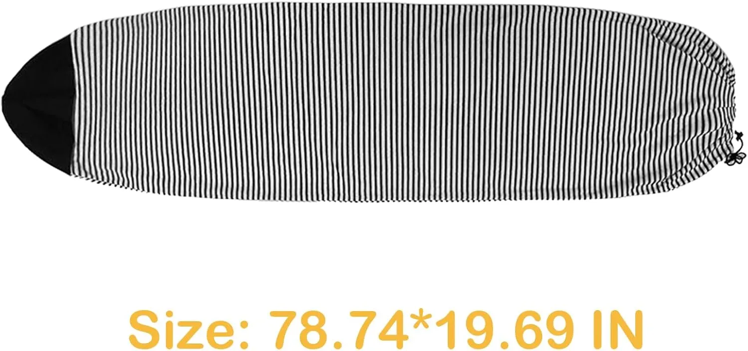 Surf Sock, Surfboard Sock Cover for Longboard Paddleboard Surf Board Sup Paddle Board, 6-8 FT Foot Quick Dry Stretch Surfboard Bag Sleeve with Drawstring Closure