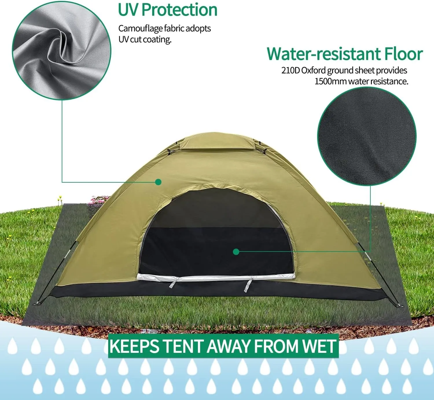 Sutekus Tent Camouflage Patterns Camping Tent Backpacking Tent for Camping Hiking 【Outdoor Equipment】