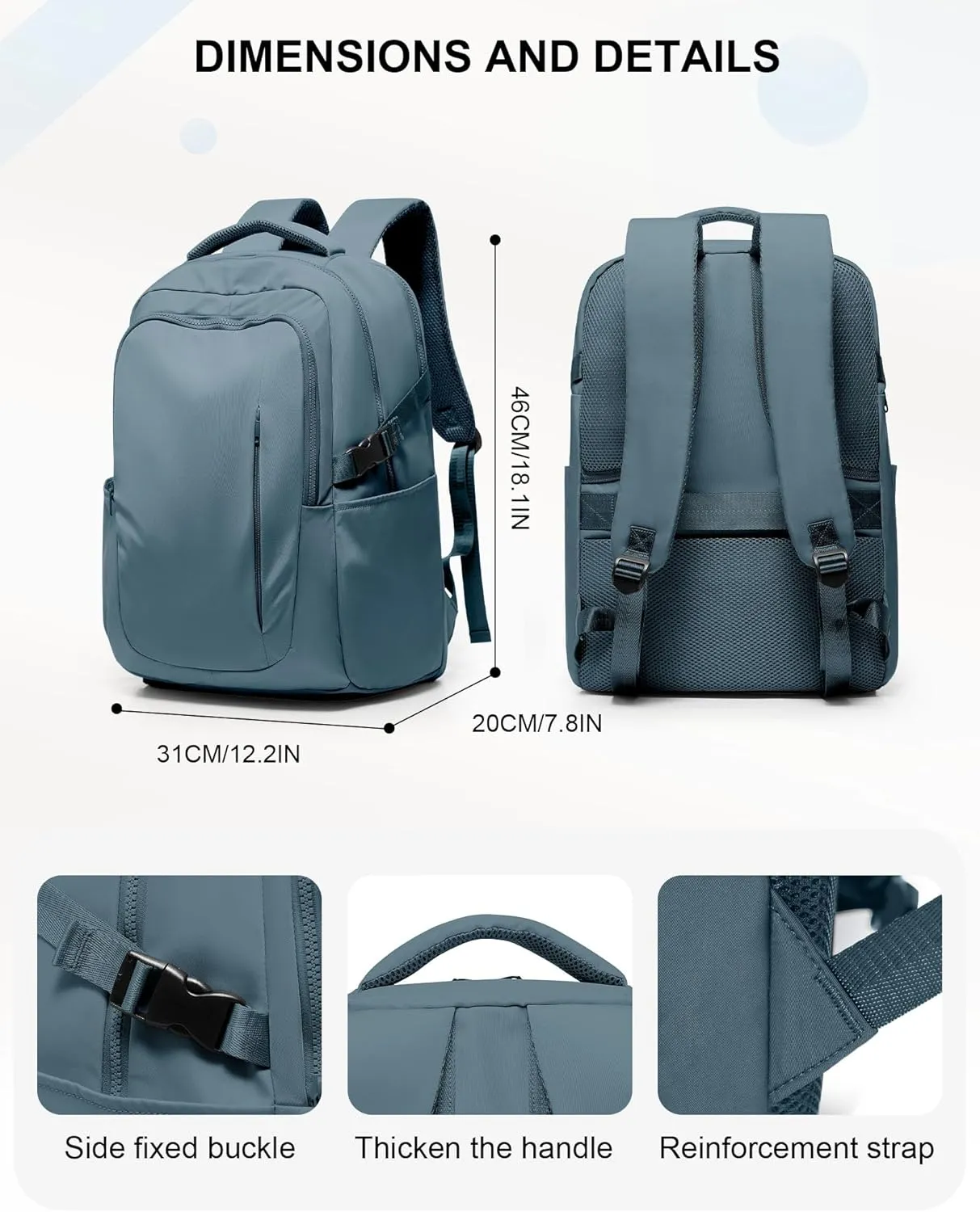 suwasp Large Travel Backpack for Women Men Airline Approved Carry On Personal Item Backpack Bag Frontier Airlines Personal Item Bag Flight Approved Luggage Backpack - Blue