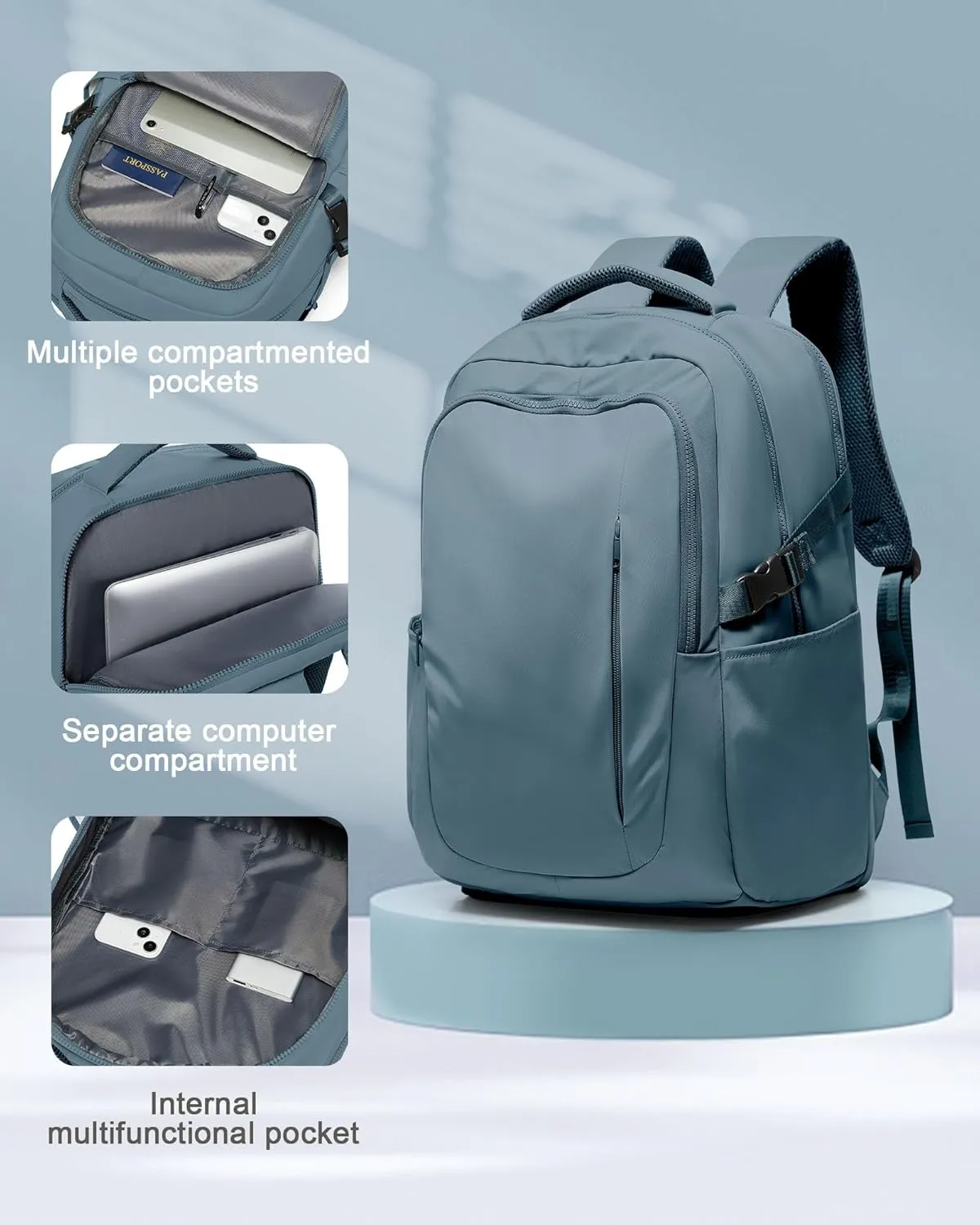 suwasp Large Travel Backpack for Women Men Airline Approved Carry On Personal Item Backpack Bag Frontier Airlines Personal Item Bag Flight Approved Luggage Backpack - Blue