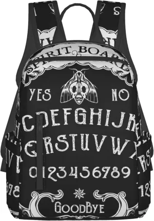 SWEET TANG Backpack Travel, Work Bookbag cat skull head Witch Board Black Gothic Casual Daypacks with Water Bottle Pocket