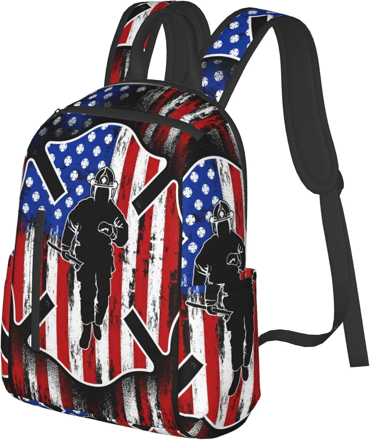 SWEET TANG Lightweight Casual Laptop Backpack For for Men and Women Bookbag for College (Fireman flag american firefighter)