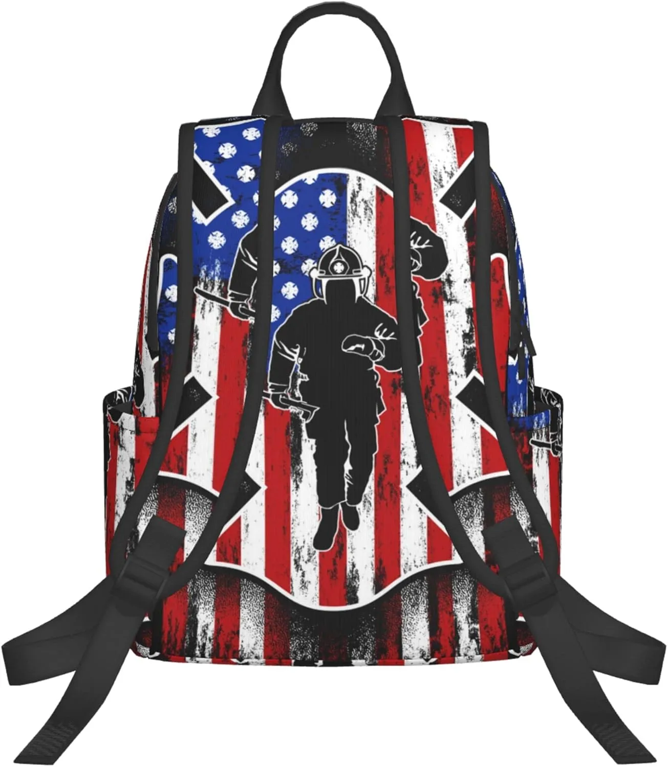 SWEET TANG Lightweight Casual Laptop Backpack For for Men and Women Bookbag for College (Fireman flag american firefighter)