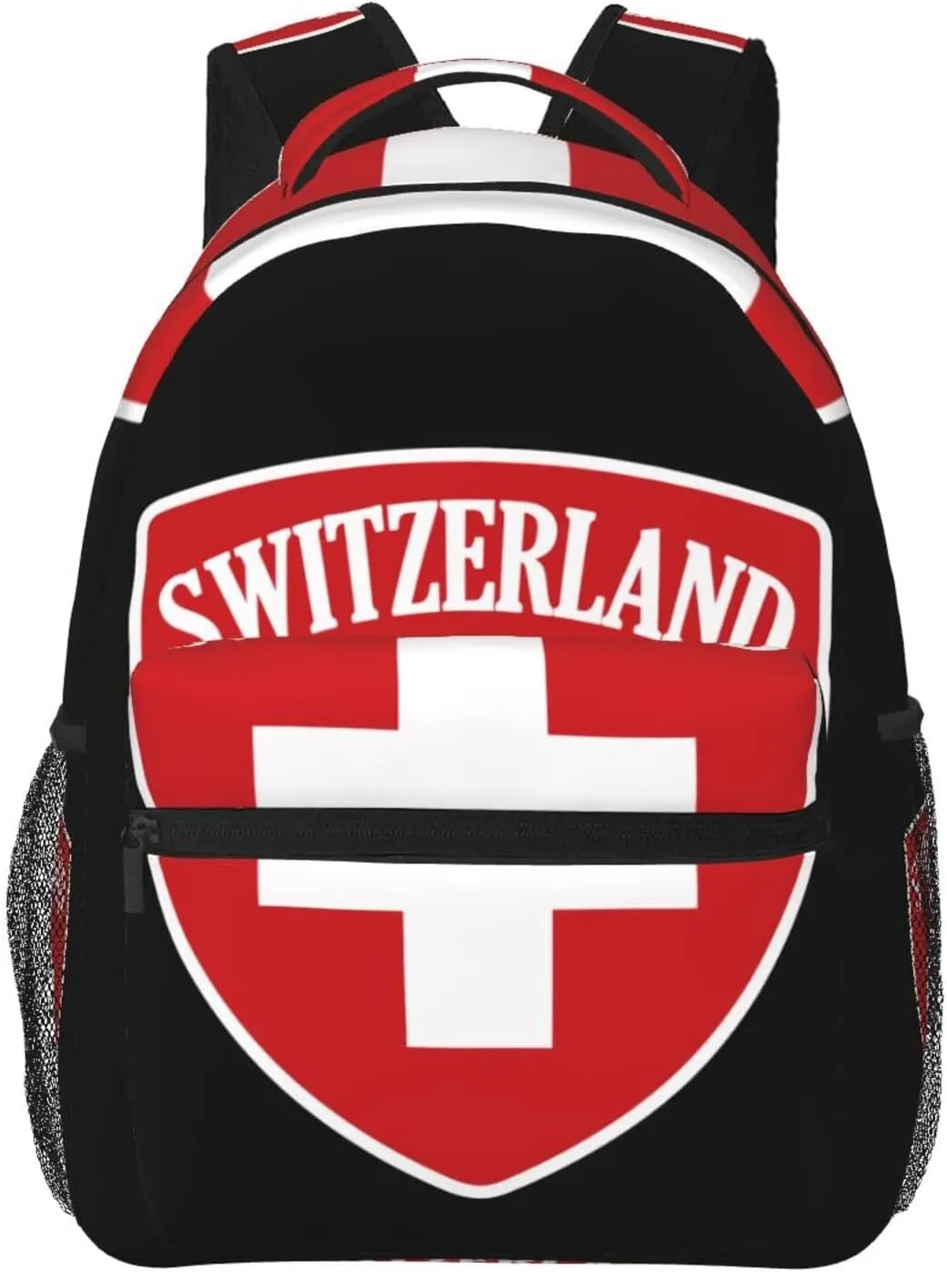 Switzerland Coat Of Arms Suisse 1291 Backpack Casual Pack Bag Laptop Backpack With Side Pocket Front Zipper Pocket Bookpack Travel Daypack Picnic Rucksack