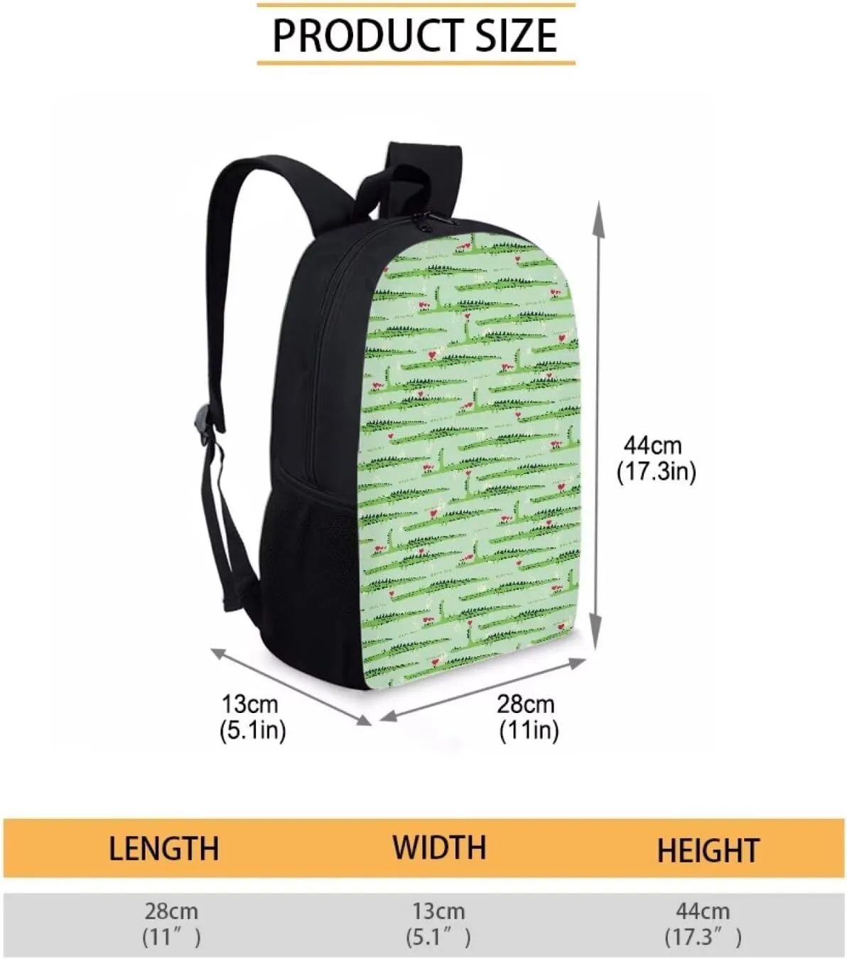 SYtrade Anime Crocodile Green Backpack for School Girls Travel Backpack Laptop Boys Toddler Bookbag