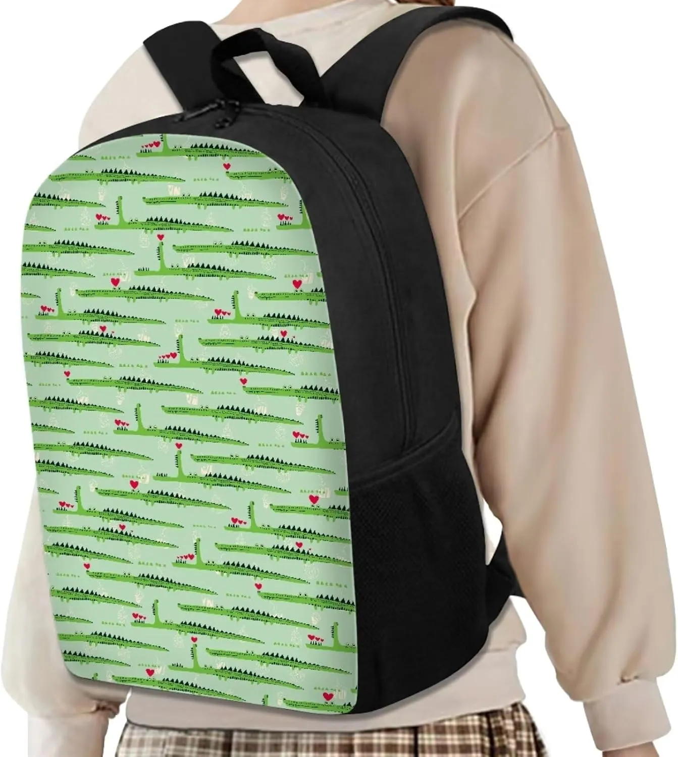 SYtrade Anime Crocodile Green Backpack for School Girls Travel Backpack Laptop Boys Toddler Bookbag