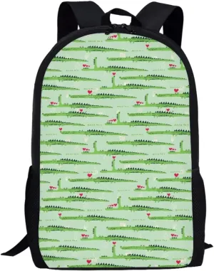 SYtrade Anime Crocodile Green Backpack for School Girls Travel Backpack Laptop Boys Toddler Bookbag