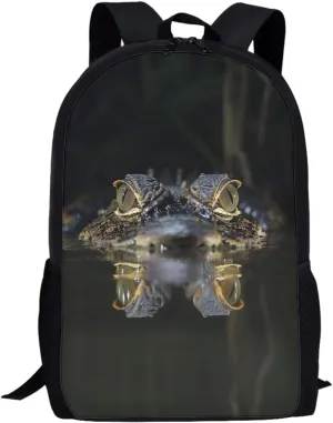 SYtrade Cool Crocodile Travel Backpack Girls Boys School Bookbag Kawaii Hiking Gym Backpack 17 Inch