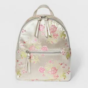 T-Shirt & Jeans Floral Zip Closure Backpack - Floral