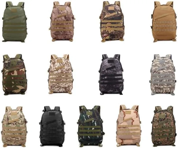 Tactical Backpack Military Molle Hiking 36-55L Camouflage outdoor sports bag black and green camouflage