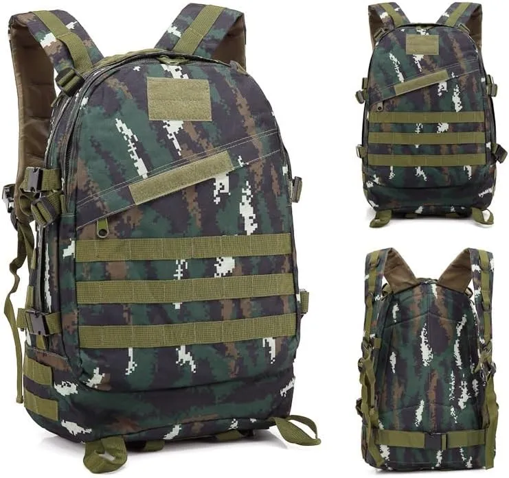 Tactical Backpack Military Molle Hiking 36-55L Camouflage outdoor sports bag black and green camouflage