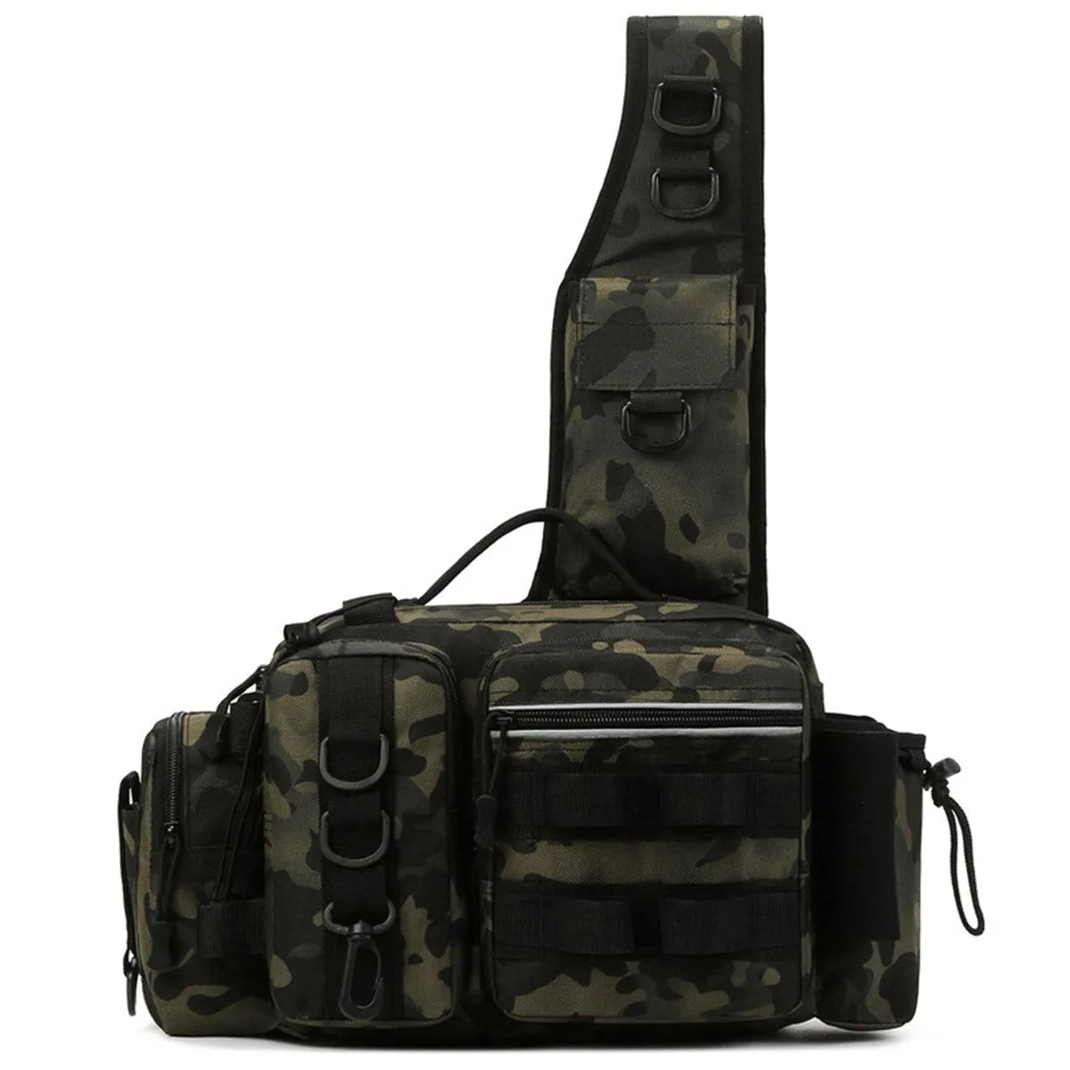 Tactical Fishing Backpack Large Capacity Outdoor Waist Chest Bag Camouflage