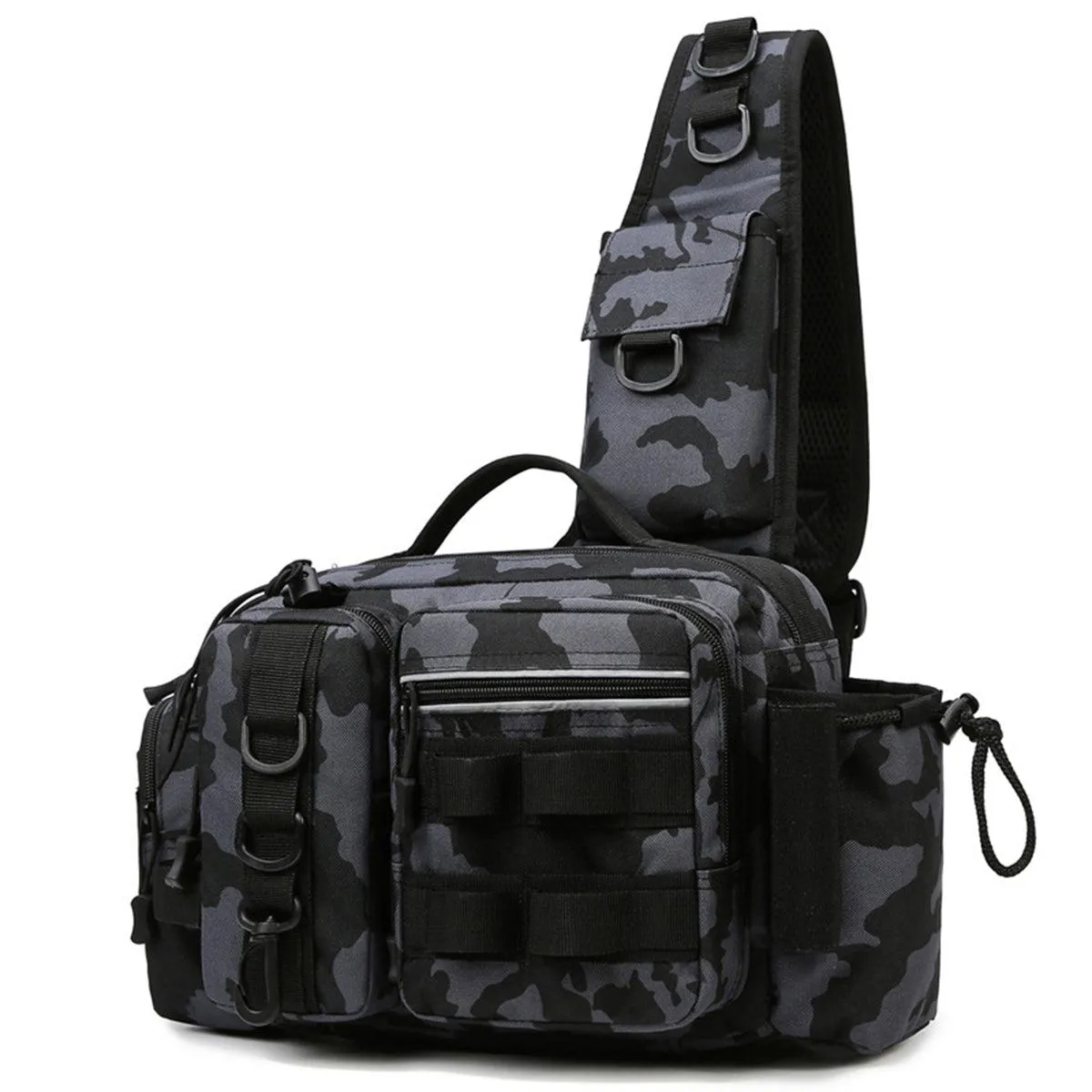 Tactical Fishing Backpack Large Capacity Outdoor Waist Chest Bag Camouflage