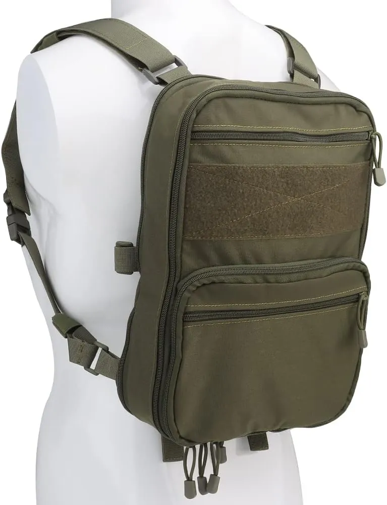 Tactical MOLLE Flatpack D3 Backpack Expansible Hydration Carrier Softback for Chest Rig Airsoft Vest