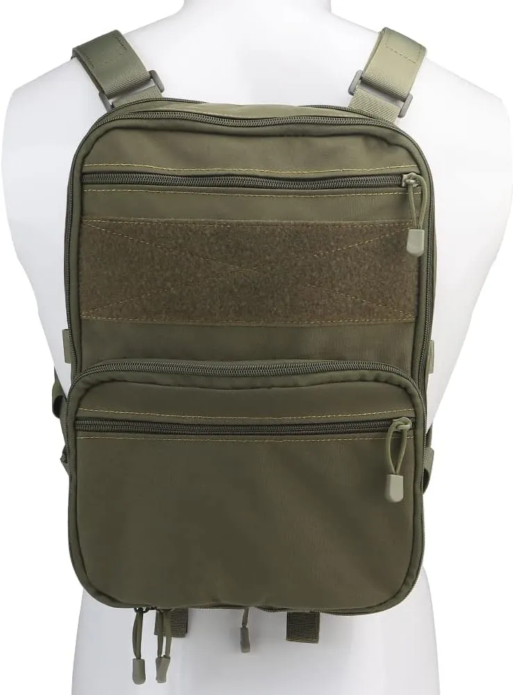 Tactical MOLLE Flatpack D3 Backpack Expansible Hydration Carrier Softback for Chest Rig Airsoft Vest